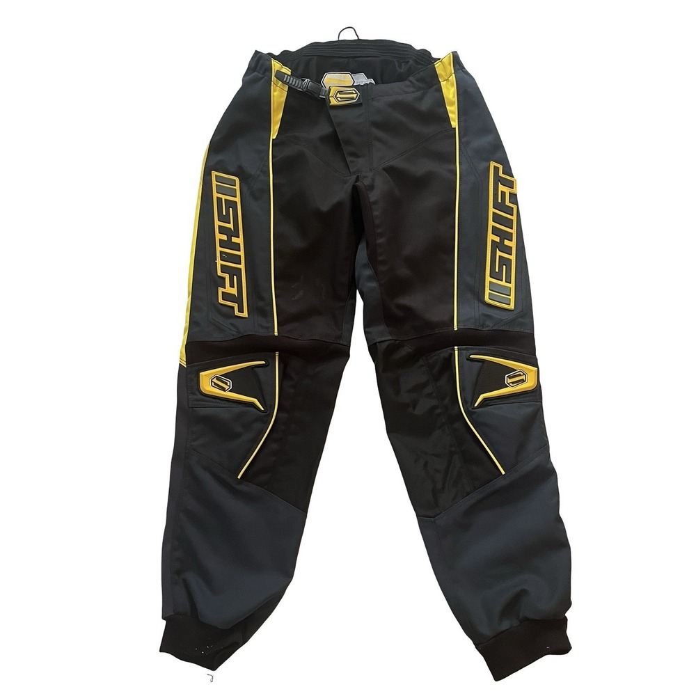 Shift Men's Size‎ 32 Racing Pants Assault Black Yellow Motorcross Padded #04009